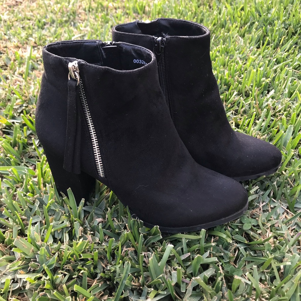 Black Suede Ankle Booties